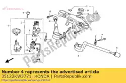 sleutel, blanco (type 2) (codenummer cxx / dxx) van Honda, met onderdeel nummer 35122KW3771, bestel je hier online: