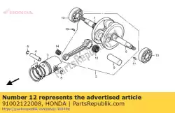 Here you can order the bearing, connecting rod big end (ntn)(blue) from Honda, with part number 91002122008: