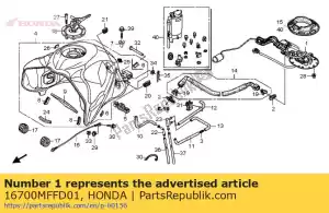 Honda 16700MFFD01 pomp geheel, brandstof - Onderkant