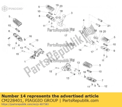 Aprilia CM228401, Footrest pin, OEM: Aprilia CM228401