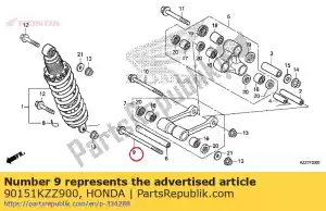 honda 90151KZZ900 bout, flens, 10x127 - Onderkant