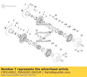 Piaggio Group CM314002 puleggia condotta c/frizione - Dół