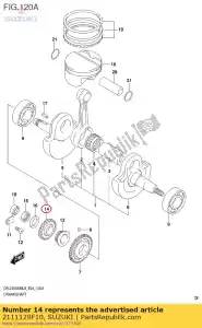 suzuki 2111129F10 engranaje, dr primario - Lado inferior