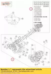 ktm 72030100244 caja del motor cpl. - Lado inferior