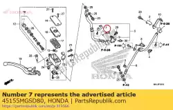 Aqui você pode pedir o clamper a, fr. Mangueira do freio em Honda , com o número da peça 45155MGSD80: