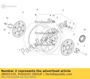 aprilia 2B002105 front wheel 3.50x17