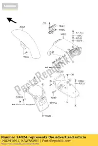 Kawasaki 140241691 kap, kentekenlamp - Onderkant