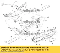 CM024401, Piaggio Group, linker zijdeksel piaggio x x evo x8 zapm36401 zapm36601 125 150 200 250 400 2004 2005 2006 2007 2008 2016, Nieuw