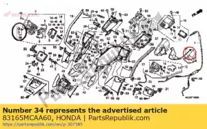 honda 83165MCAA60 cover, r. shelter inner - Bottom side