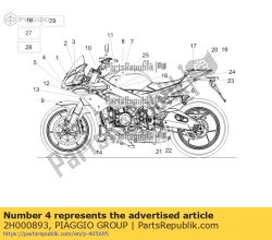 Aprilia 2H000893, Calcomanías banda inferior derecha, OEM: Aprilia 2H000893