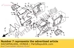 mat d, onderbak van Honda, met onderdeel nummer 64254MAL600, bestel je hier online: