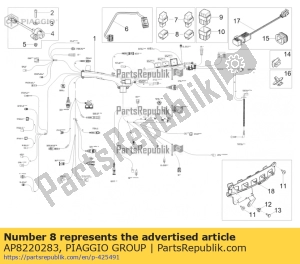 aprilia AP8220283 distanziatore di gomma - Lato sinistro