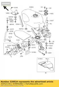 kawasaki 320521363 tanque de soporte, rr zx600-e1 - Lado inferior