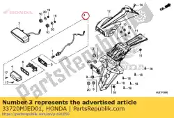 Aqui você pode pedir o montagem de luz, licença (12v 5w) em Honda , com o número da peça 33720MJED01: