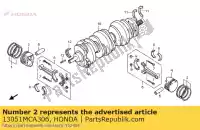 13051MCA306, Honda, conjunto de anéis, pistão (1,00) honda  gl 1800 2001 2002 2003 2004 2005 2006 2007 2008 2009 2010 2012 2013 2017, Novo