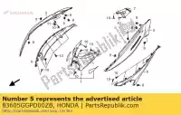 83605GGPD00ZB, Honda, set di copertine, l. parte superiore del corpo honda nsc502wh 502 , Nuovo