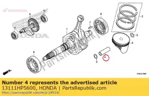 Honda 13111HP5600 pasador, pistón - Lado inferior