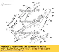 94941300R7, Piaggio Group, owiewka z lewej strony ogona     , Nowy