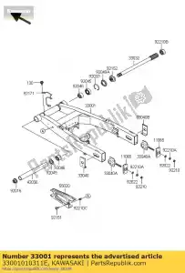 kawasaki 33001010311E arm-comp-swing,f.s.black zr750 - Bottom side