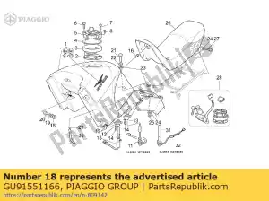 Piaggio Group GU91551166 espaciador de goma - Lado inferior