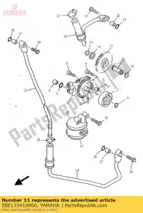 yamaha 5BE133410000 engranaje, bomba de aceite inactiva - Lado inferior