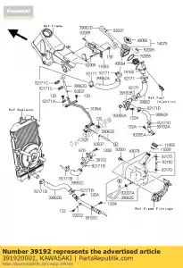 Kawasaki 391920001 pipe-water - Bottom side