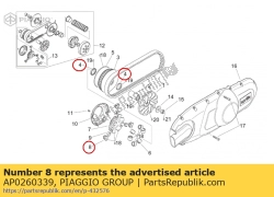 Aprilia AP0260339, Wit schuifstuk, OEM: Aprilia AP0260339