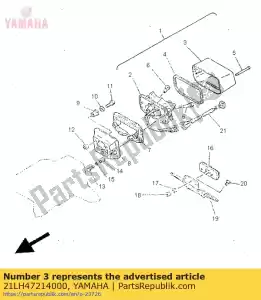 Yamaha 21LH47214000 lente, luz trasera - Lado inferior