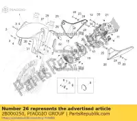 2B000250, Piaggio Group, Lh pilar aprilia  caponord zd4vk000, zd4vka, zd4vk001, zd4vka01 1200 2013 2014 2015 2016, Novo