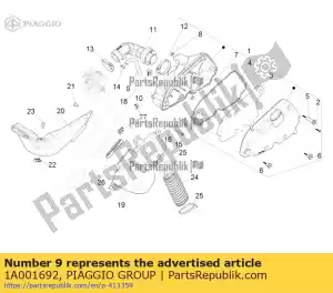 Piaggio Group 1A001692 intake pipe - Bottom side