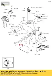 Kawasaki 391560469 pad, brandstoftank - Onderkant