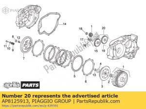 aprilia AP8125913 balance shaft gear cpl. - Bottom side