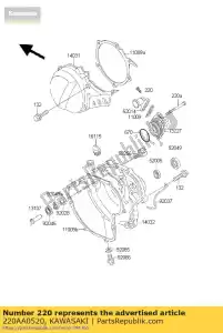 Kawasaki 220AA0520 parafuso-pan-cruz - Lado inferior