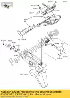 230260022, Kawasaki, lente, lámpara de licencia bx250aef kawasaki  ninja z 125 250 2015 2016 2017 2018, Nuevo