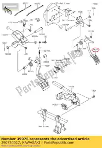 kawasaki 390750027 01 lever-throttle - Bottom side