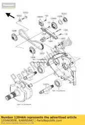 Here you can order the sprocket vn2000-a1h from Kawasaki, with part number 120460008: