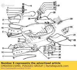 Here you can order the fairing. Rh. From Piaggio Group, with part number CM0050015090: