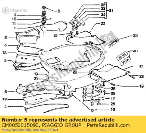 Piaggio Group CM0050015090 fairing.rh. - Bottom side