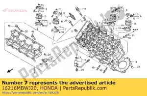 honda 16216MBWJ20 banda b, isolador (cilindro nº 2 e 3) - Lado inferior