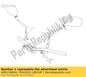 aprilia AP8118694 handlebar - Bottom side