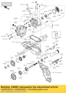 Kawasaki 160850633 versnelling, starter, 56t - Onderkant