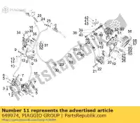 649074, Piaggio Group, manguera flexible izquierda gilera gp 800 2007 2009, Nuevo