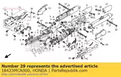 rubber b, l. Hittebescherming van Honda, met onderdeel nummer 18423MCA000, bestel je hier online: