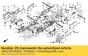 Honda 18423MCA000 rubber b, l. hittebescherming - Onderkant