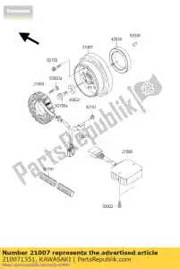 Kawasaki 210071351 rotor - Onderkant