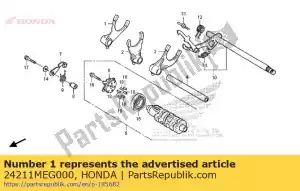 Honda 24211MEG000 garfo, r. câmbio de marchas - Lado inferior