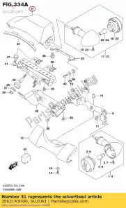 suzuki 3562143H00 cubierta, giro trasero - Lado inferior