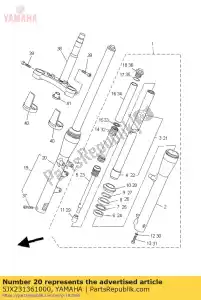 yamaha 5JX231361000 tubo, externo (direito) - Lado inferior