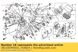 Ici, vous pouvez commander le fusible, bloc (100a) auprès de Honda , avec le numéro de pièce 38218SM4003: