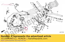 Ici, vous pouvez commander le interrupteur, combinaison et serrure auprès de Honda , avec le numéro de pièce 35100MJWD12: